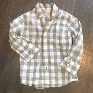 Crew Cuts plaid Grey Button Down size 3